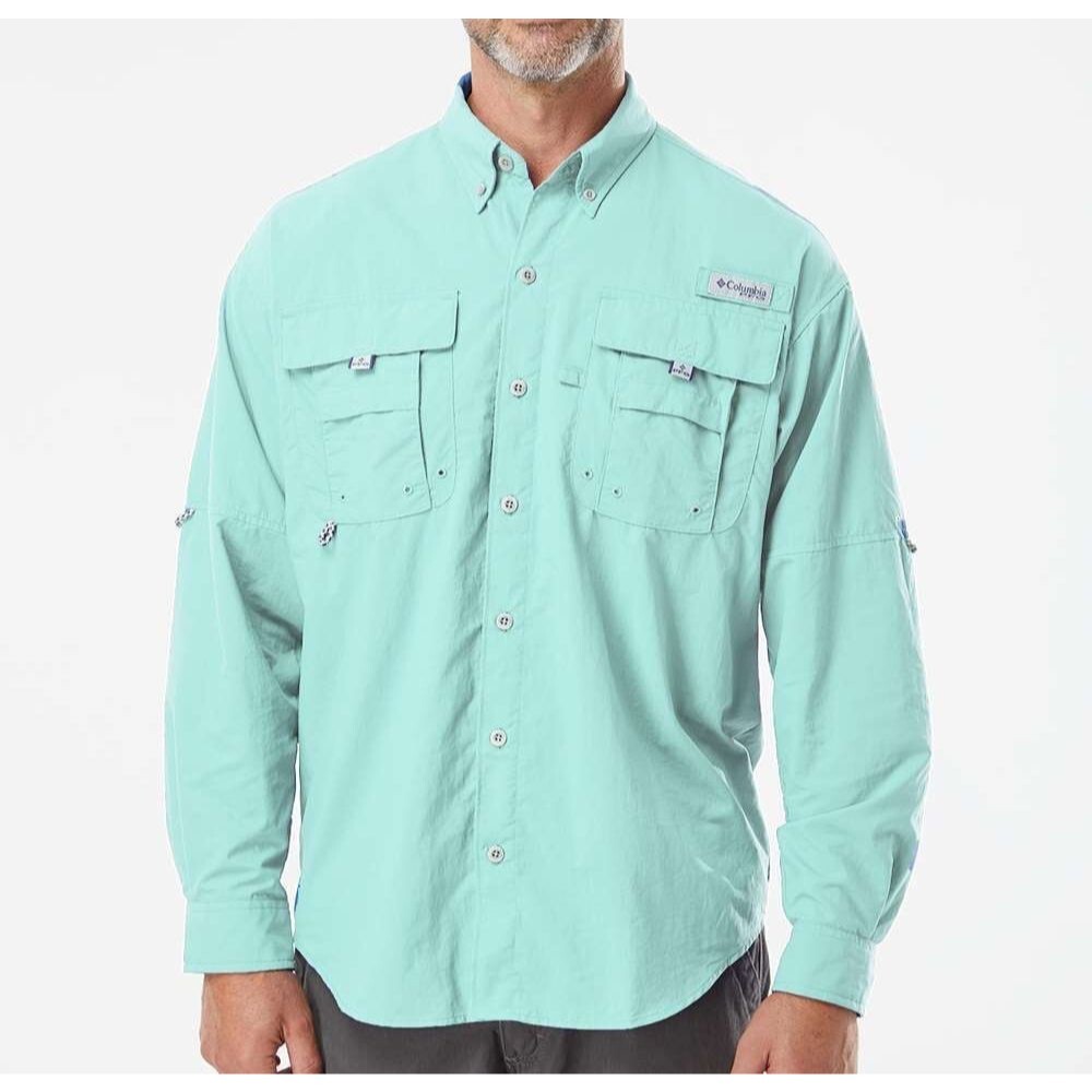 NEW Columbia PFG Bahama II Long Sleeve Shirt 212463 XL UPF 50 Fishing Blue